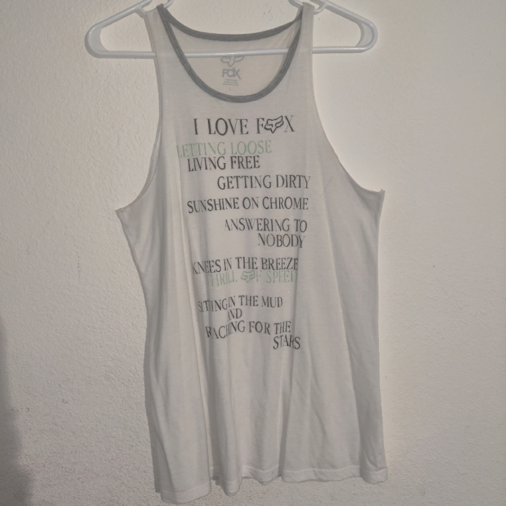Fox tank top white large